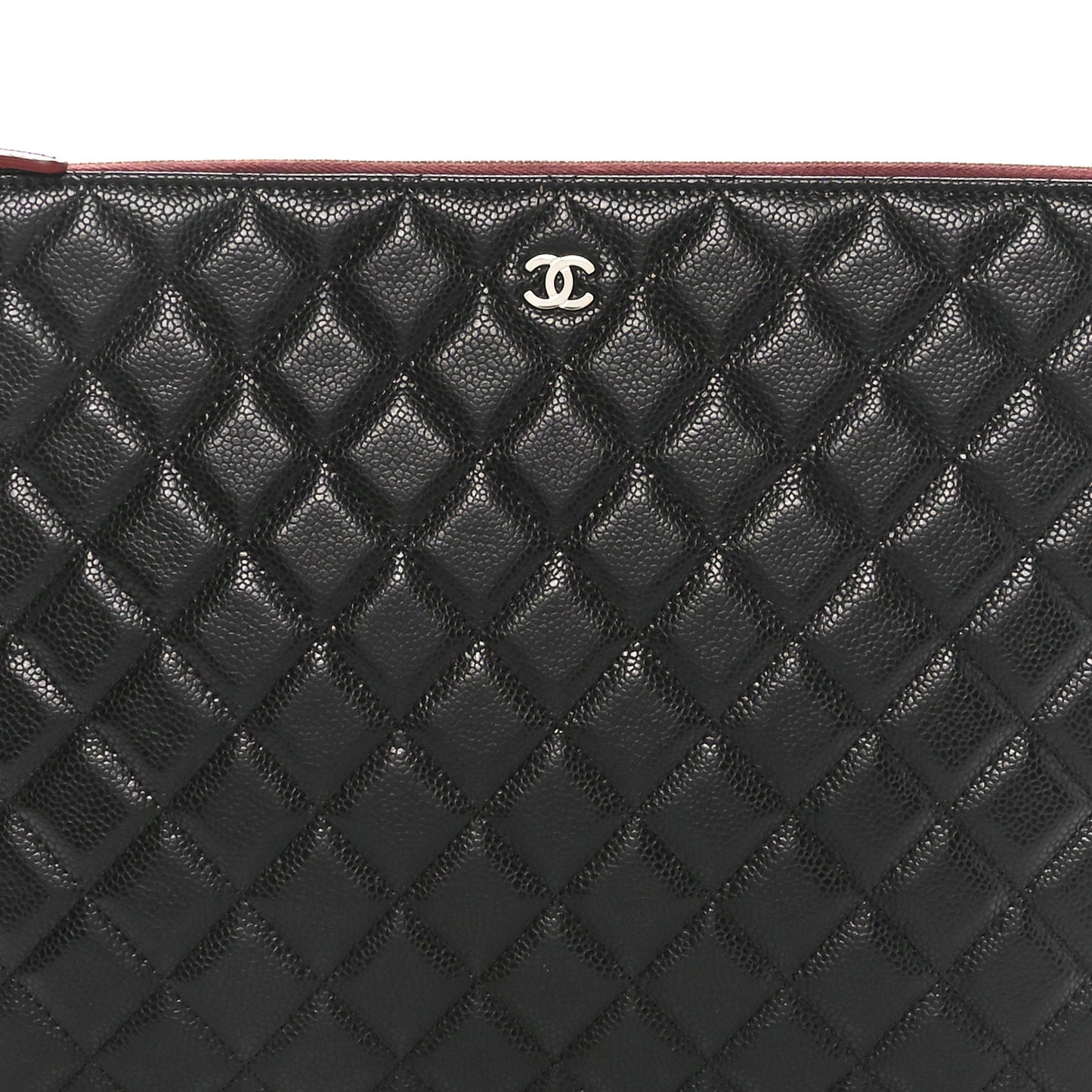 Caviar Quilted Large Cosmetic Case Black