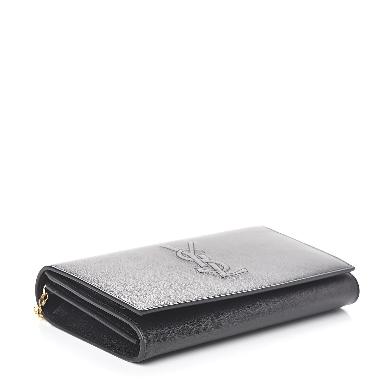 Saint Laurent Calfskin Monogram Belle de Jour Chain Clutch Black 4 of 9
