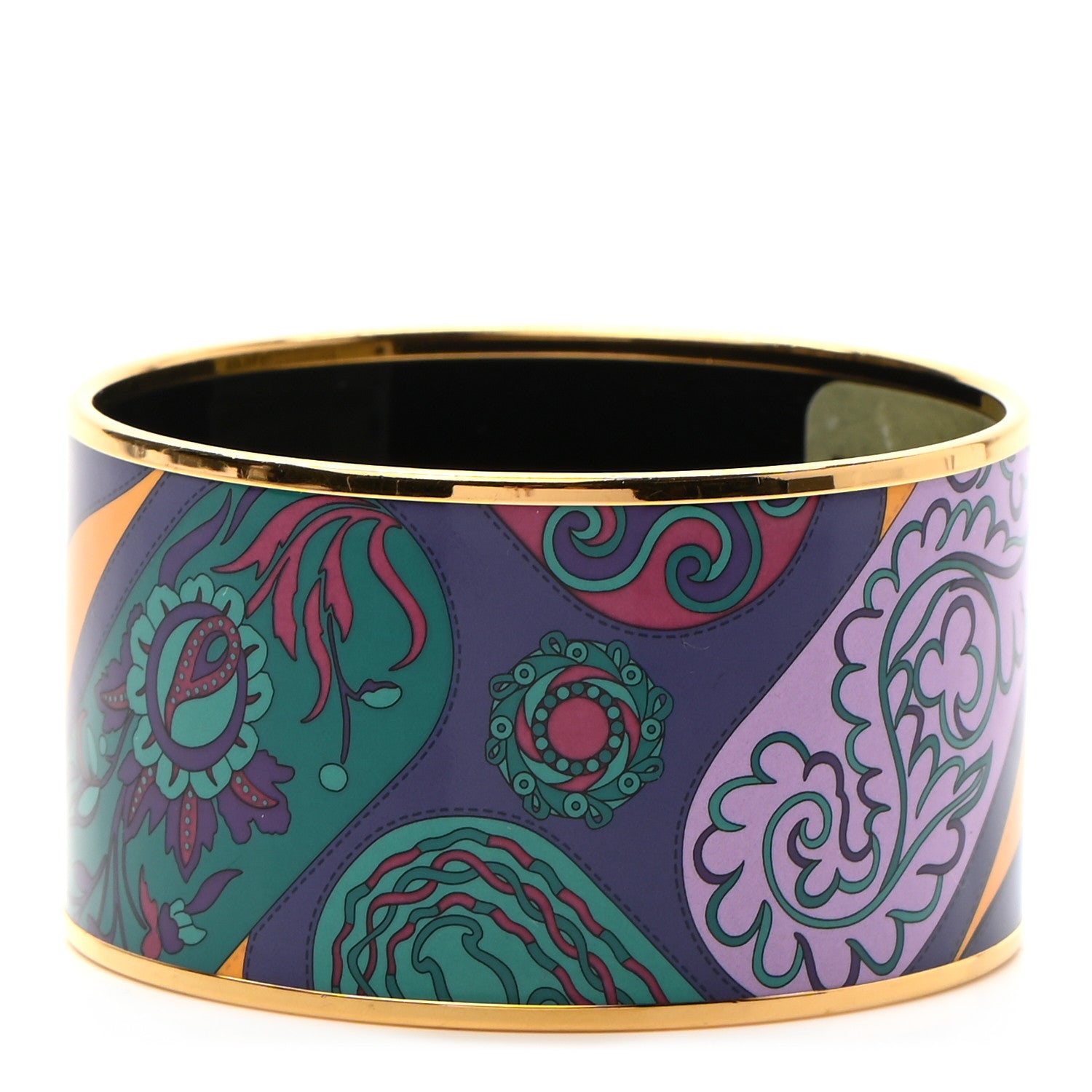 Hermes Enamel Printed Extra Wide Festival des Amazones Bracelet 62 Vie D Artiste 1 of 4