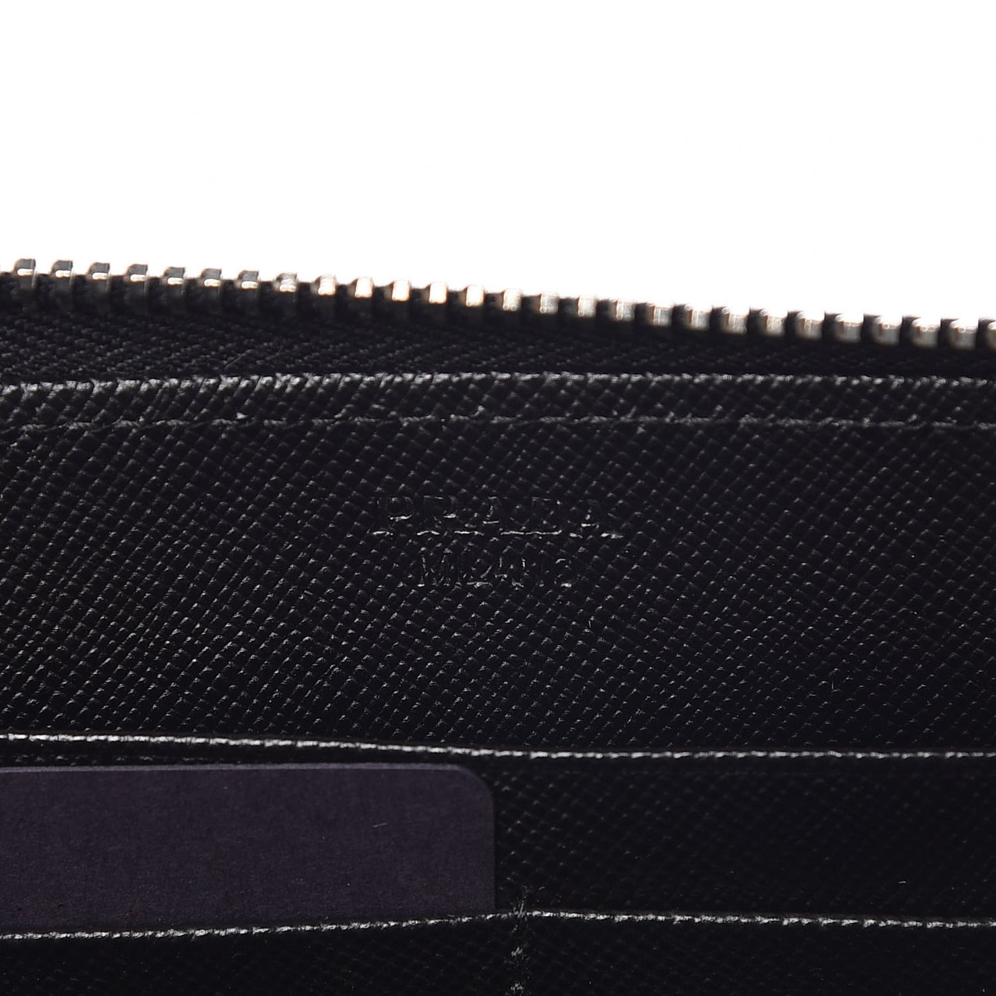 Saffiano Triangle Zip Around Wallet Black