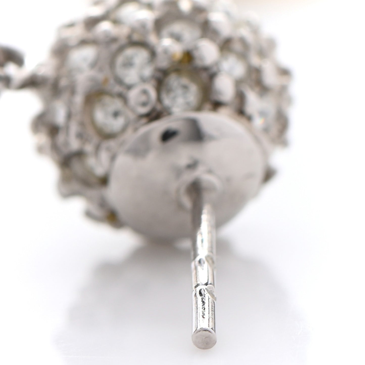 Crystal CC Drop Earrings Silver