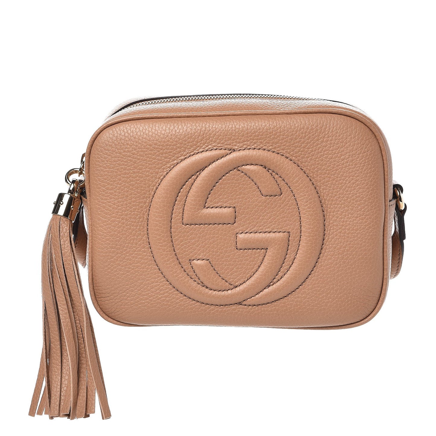 Pebbled Calfskin Small Soho Disco Bag Camelia