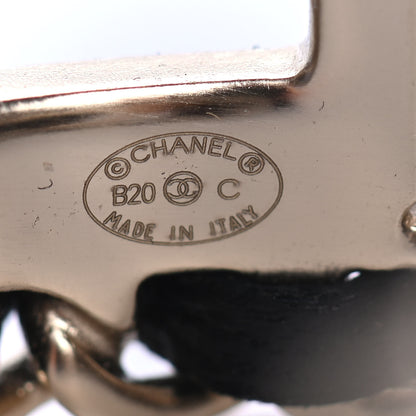 Chanel Lambskin Vintage Allure Cuff Bracelet M Black Gold 3 of 4
