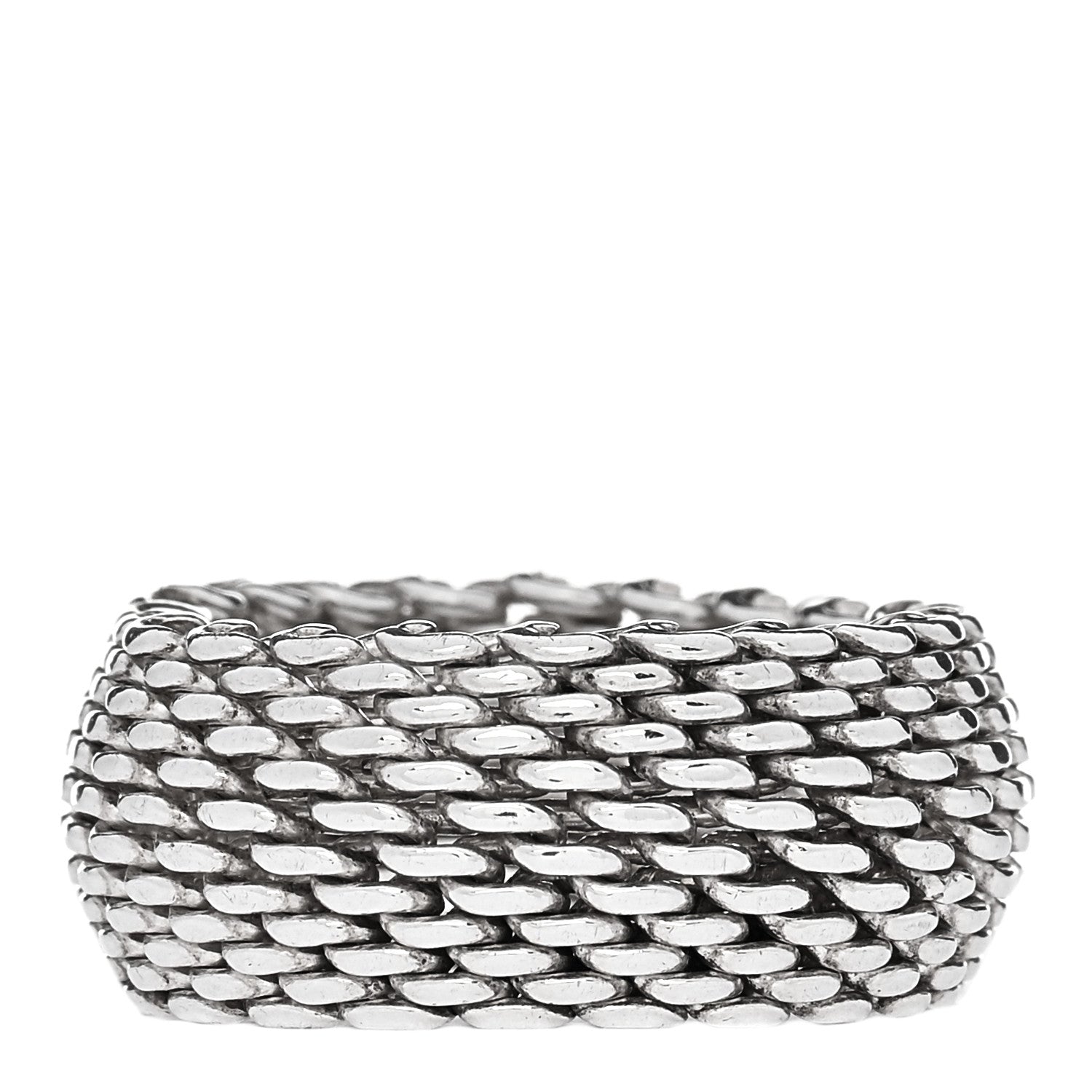 Tiffany Sterling Silver Somerset Mesh Ring 58 8.5 3 of 4