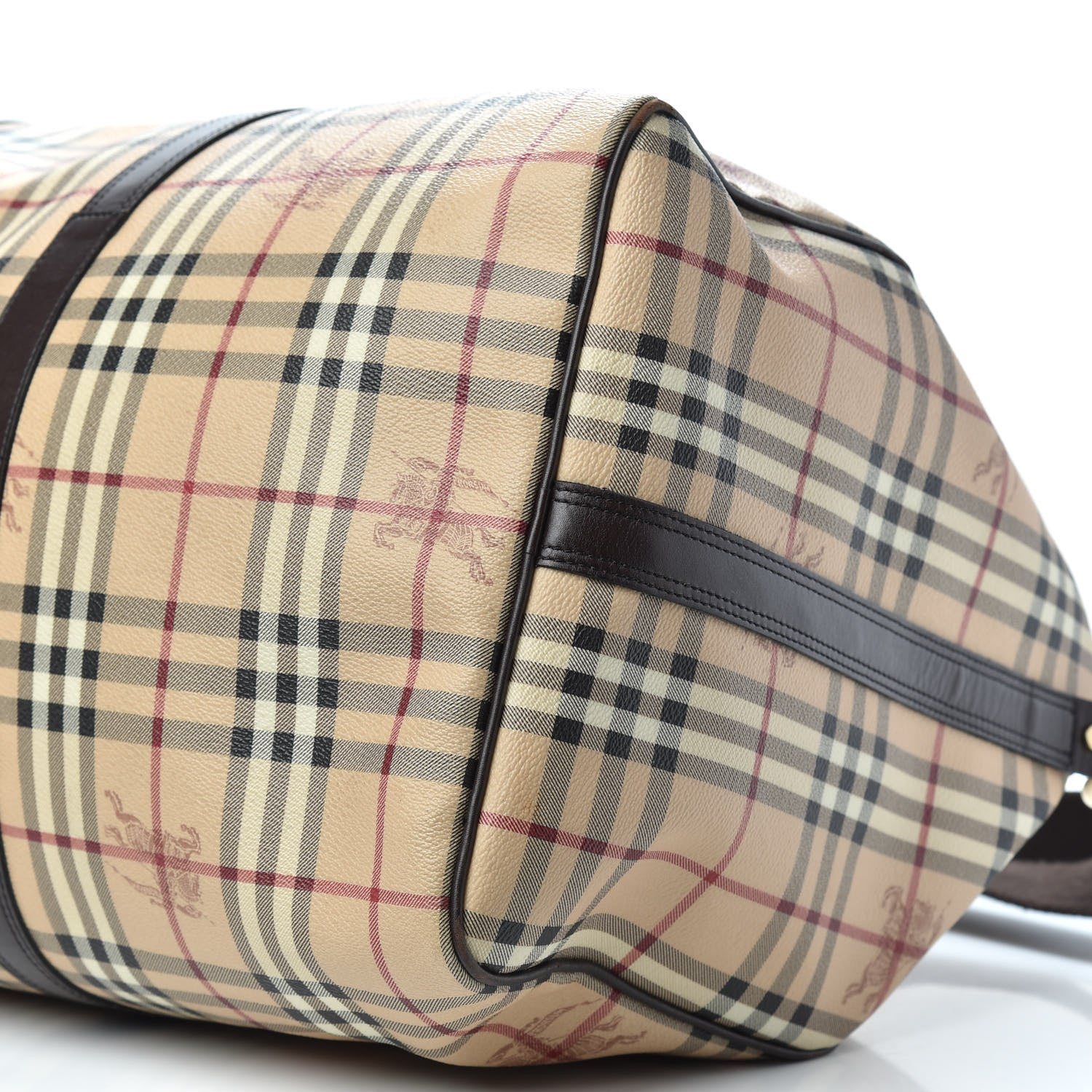 Burberry Haymarket Check Duffle Bag Dark Brown 8 of 15