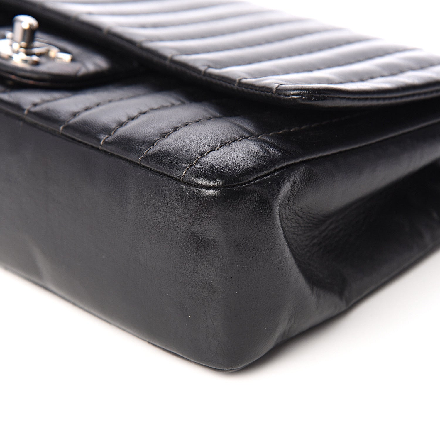 Chanel Lambskin Vertical Quilted Medium Single Flap Black 8 of 9