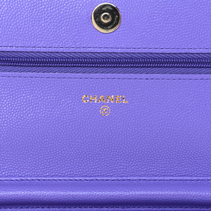Chanel Caviar Quilted Wallet On Chain WOC Purple 6 of 13