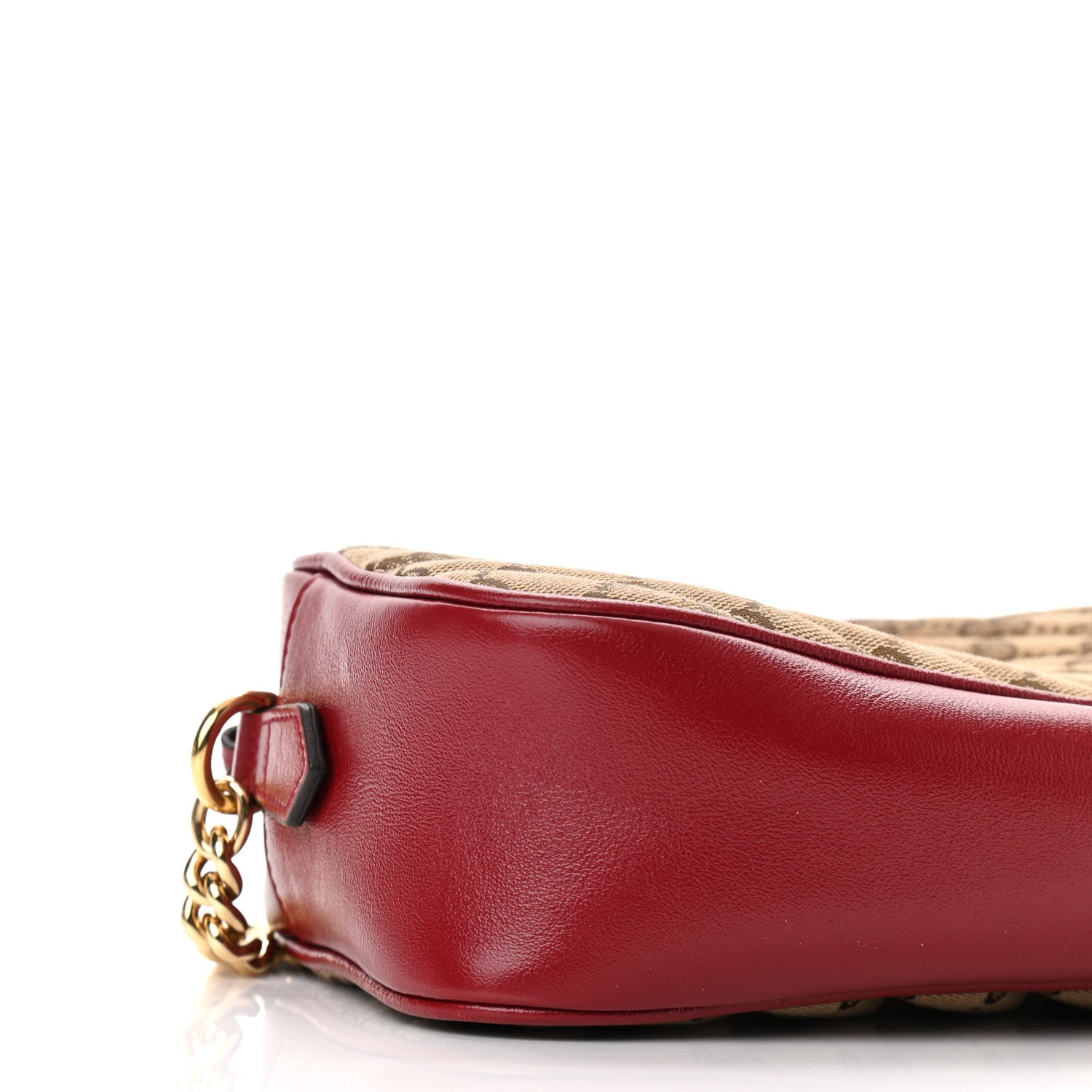 Gucci Monogram Azalea Calfskin Matelasse Diagonal Small GG Marmont Chain Shoulder Bag Beige Ebony New Cherry Red 9 of 11