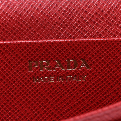 Prada Saffiano Metal Card Holder Rosso 6 of 10