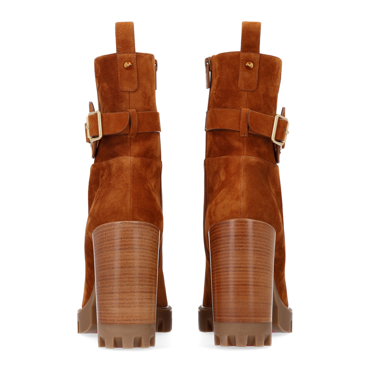 Christian Louboutin Veau Velours Dianouchette Lug Chelsea 100 Boots 40.5 Toscan 6 of 9