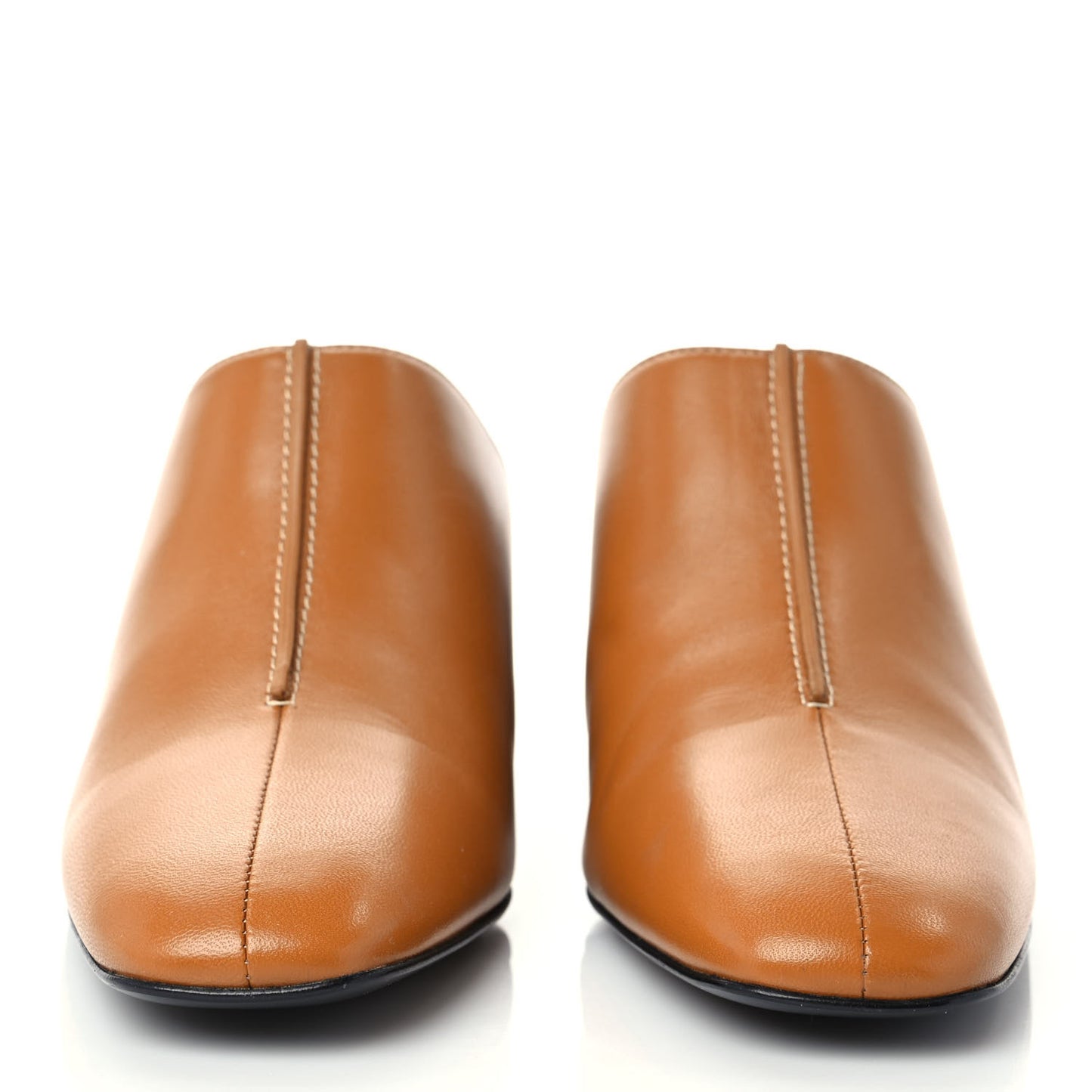 Calfskin Detail Mules 40 Beige Dore