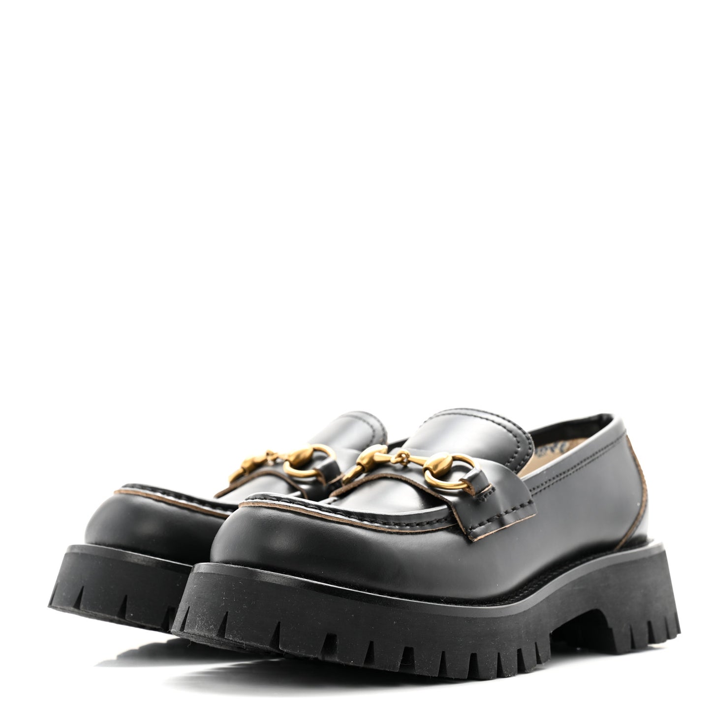 Cordovan Lux Womens Harald Horsebit 25mm Platform Loafers 35.5 Black