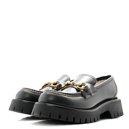 Gucci Cordovan Lux Womens Harald Horsebit 25mm Platform Loafers 35.5 Black 3 of 9