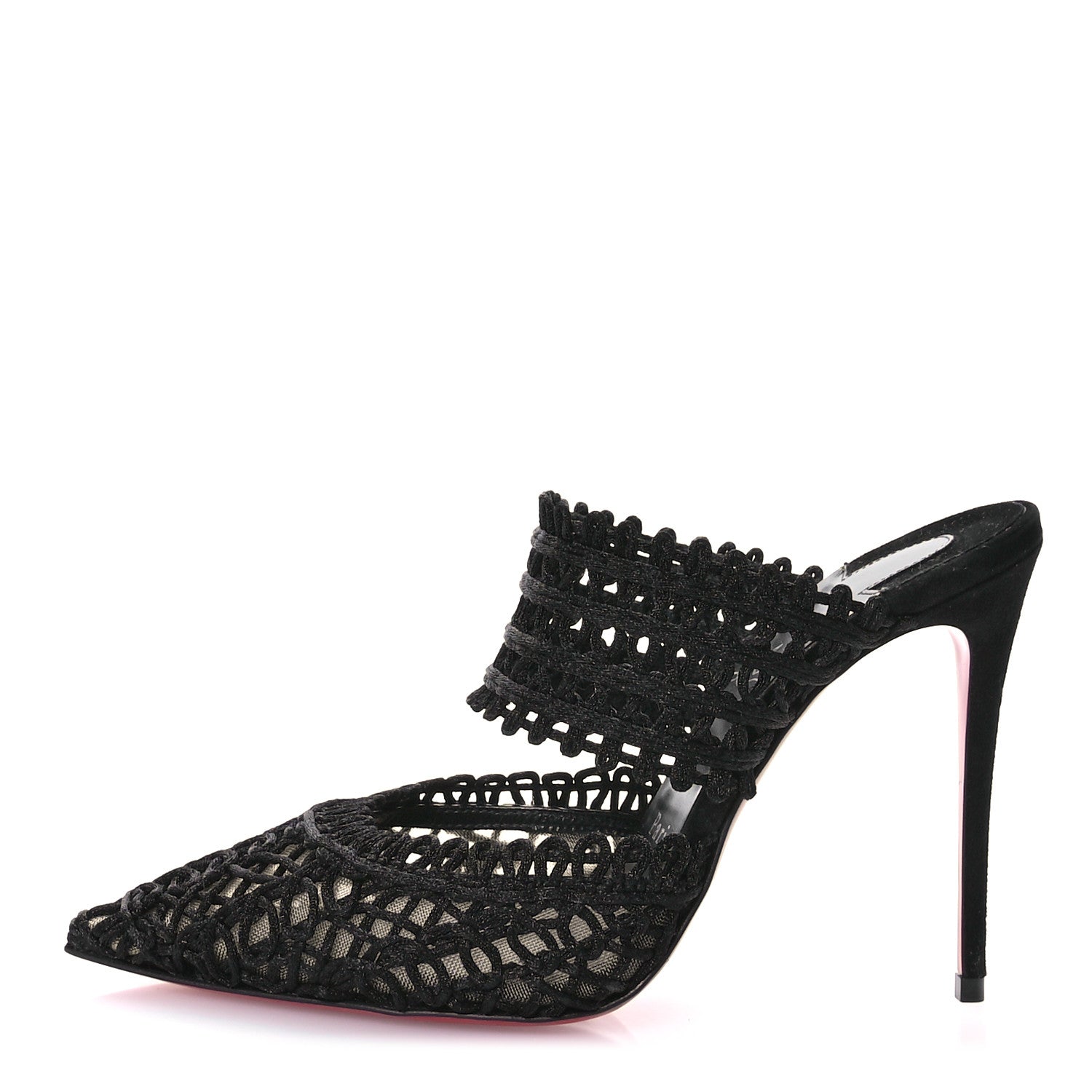 Christian Louboutin Rete Macrame Deia 100 Mule Sandals 38 Black 1 of 8