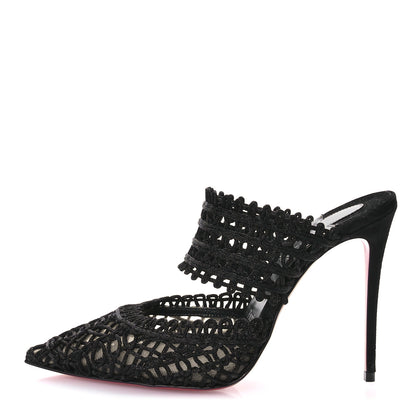 Christian Louboutin Rete Macrame Deia 100 Mule Sandals 38 Black 1 of 8