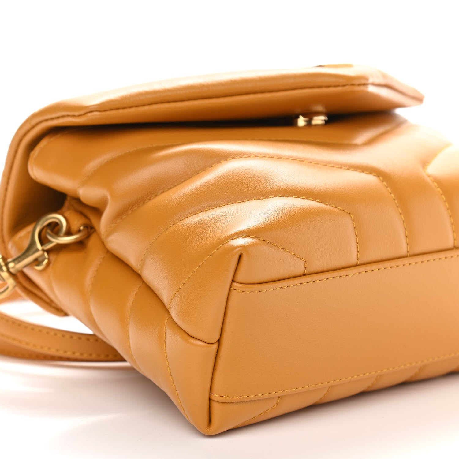 Saint Laurent Calfskin Y Quilted Monogram Toy Loulou Crossbody Bag Cheddar 7 of 8