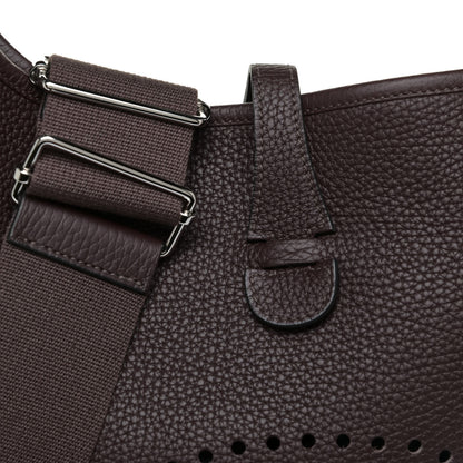 Hermes Taurillon Clemence Evelyne III PM Chocolate 8 of 9