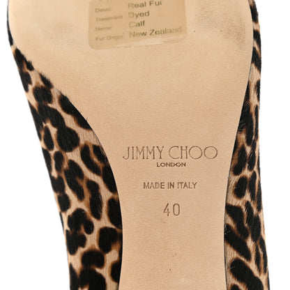 Jimmy Choo Pony Hair Patent Calfskin Leopard Print Rene 65 Cap Toe Pumps 40 Black Multicolor 6 of 7