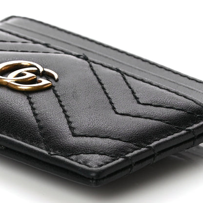 Gucci Calfskin Matelasse GG Marmont Card Holder Black 9 of 11