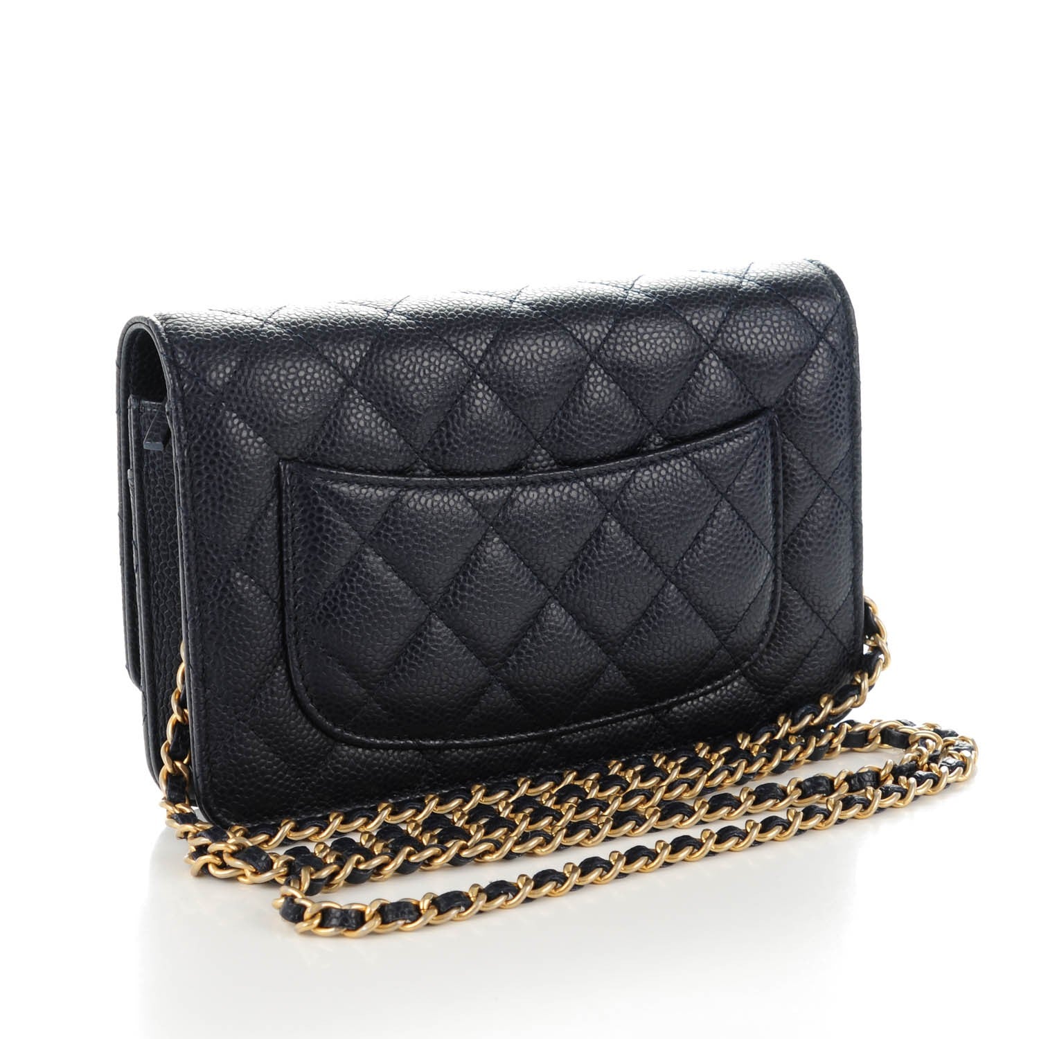 Chanel Caviar Quilted Wallet On Chain WOC Navy 3 of 8