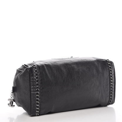Chanel Metallic Goatskin Medium Luxe Ligne Bowler Black 4 of 12