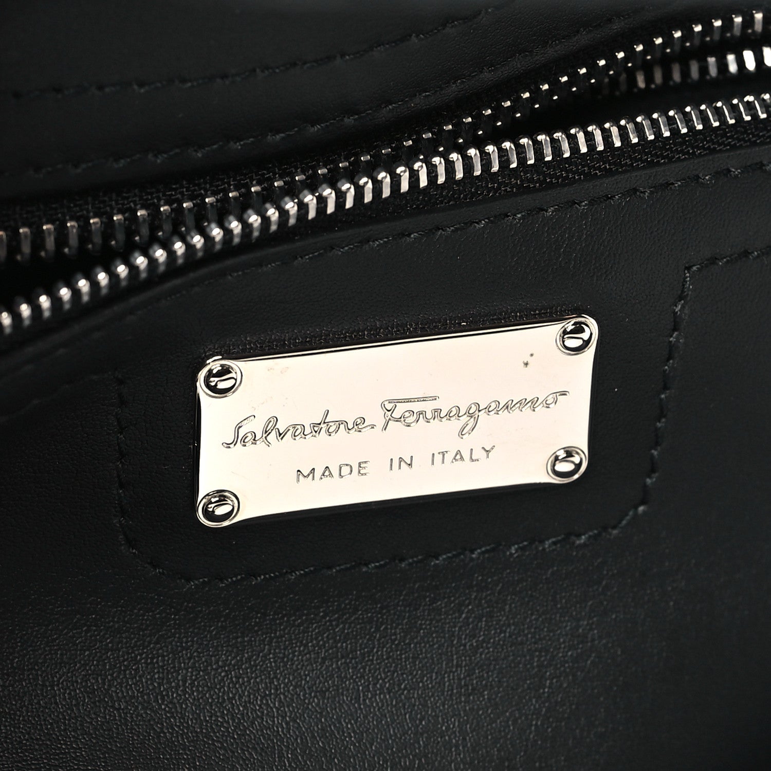 Salvatore Ferragamo Calfskin Double Handle Small Nolita Satchel Black 6 of 8