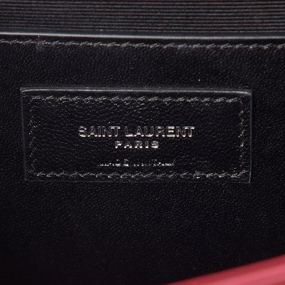 Saint Laurent Grain De Poudre Medium Monogram Kate Satchel Red 9 of 10