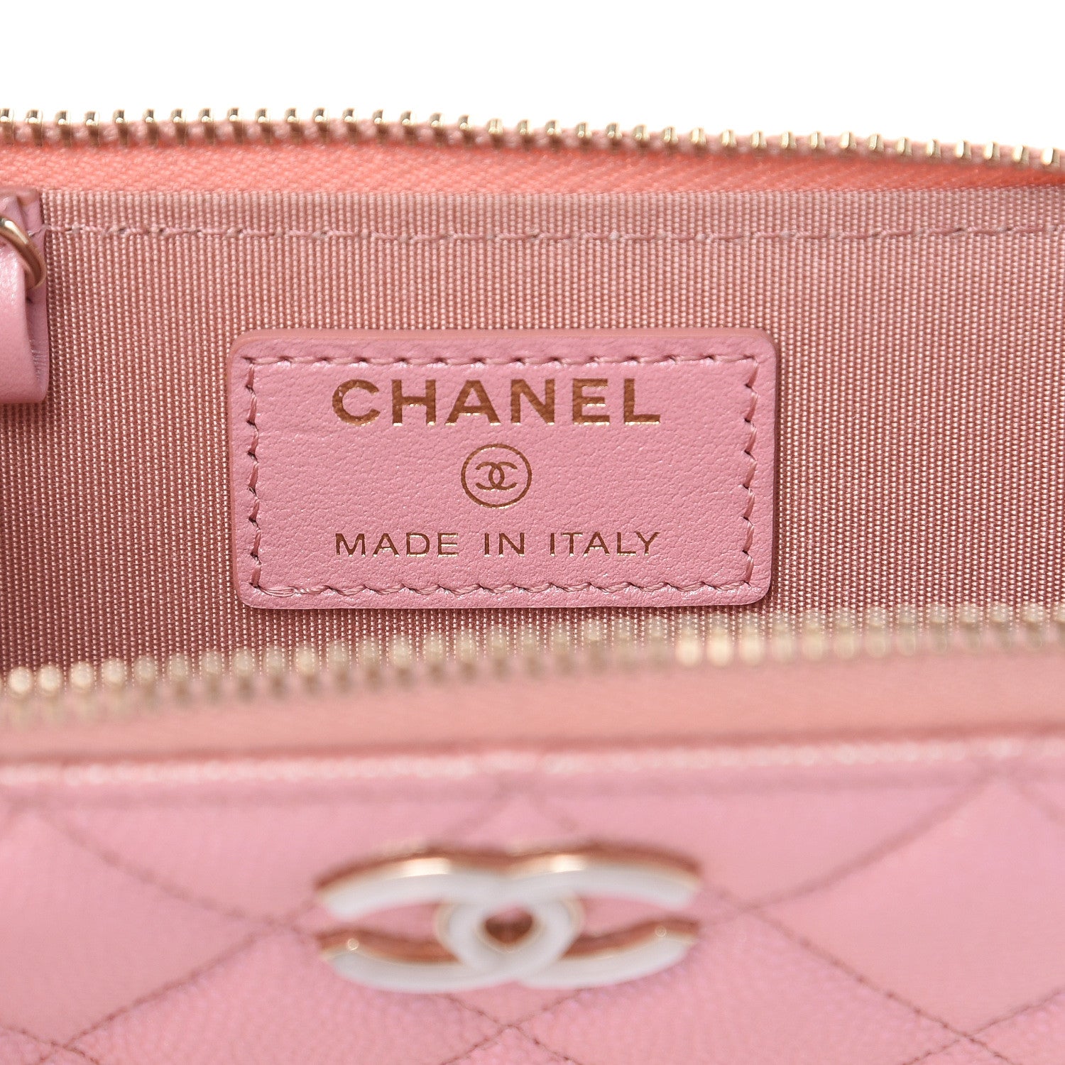 Chanel Iridescent Caviar Quilted Zipped Key Holder Case Rose Pink 6 of 8
