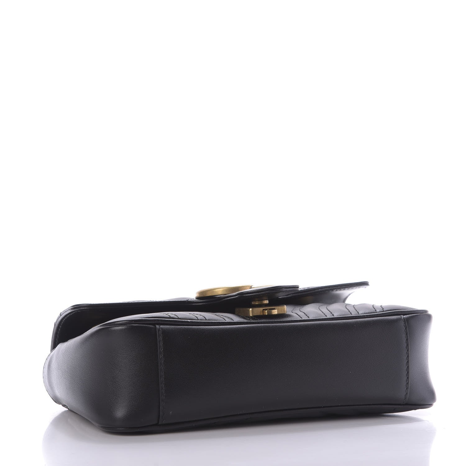 Gucci Calfskin Matelasse Mini GG Marmont Shoulder Bag Black 4 of 10