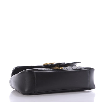 Gucci Calfskin Matelasse Mini GG Marmont Shoulder Bag Black 4 of 10