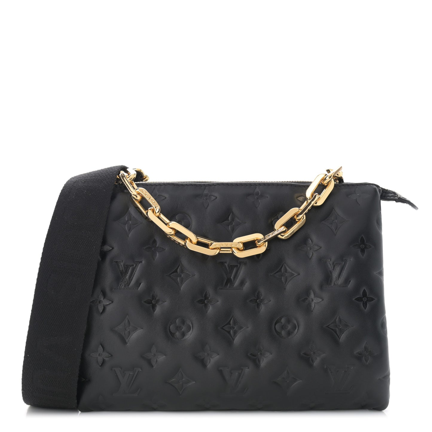 Lambskin Embossed Monogram Coussin PM Black