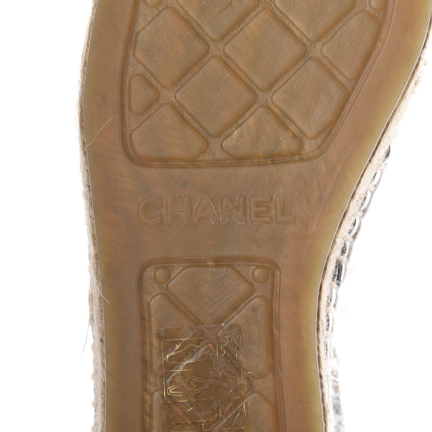 Laminated Goatskin CC Espadrilles 35 Silver