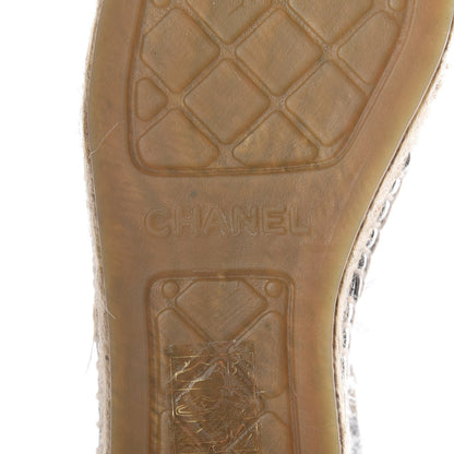 Chanel Laminated Goatskin CC Espadrilles 35 Silver 7 of 11
