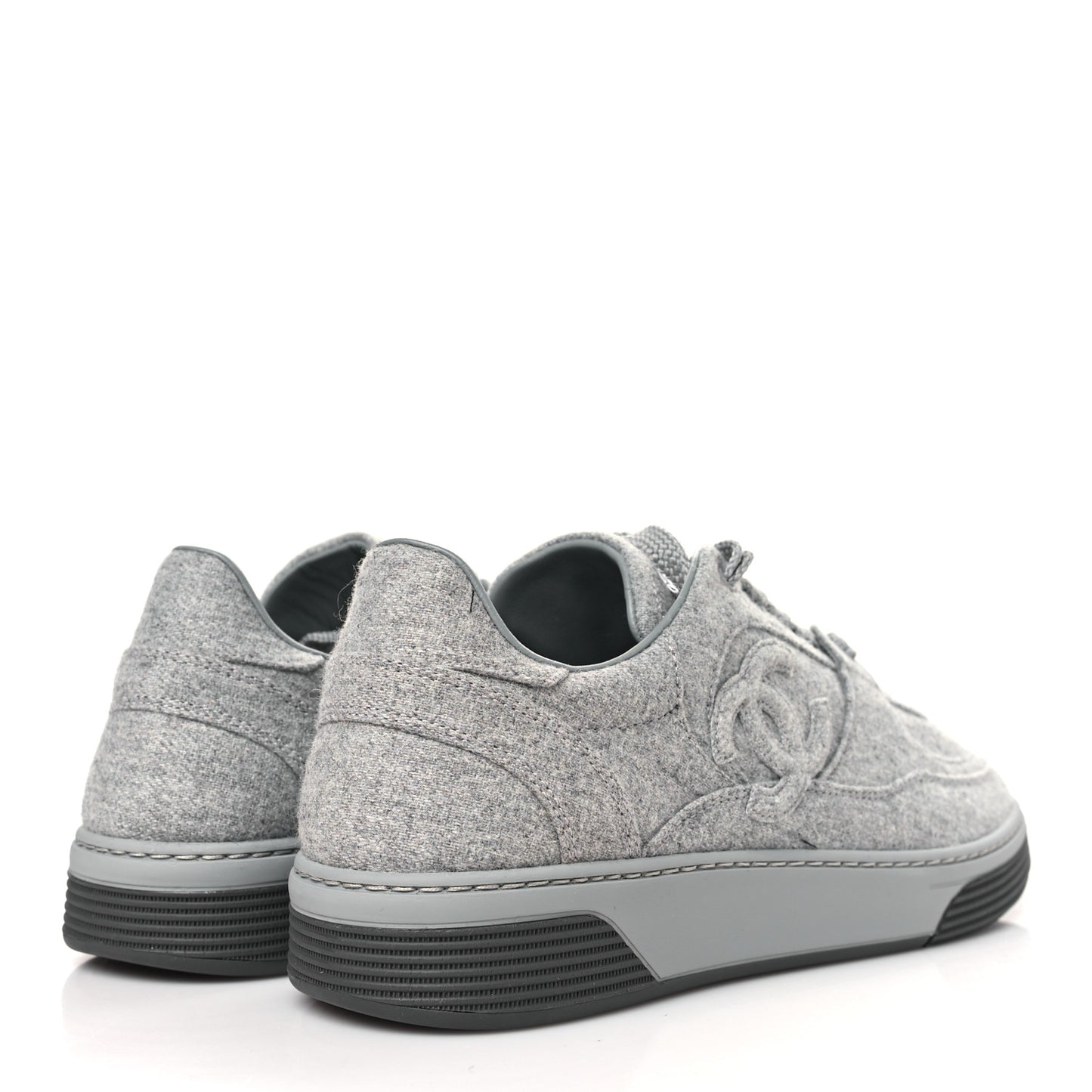 Wool Mixed Fibers Womens CC Sneakers 38 Light Grey