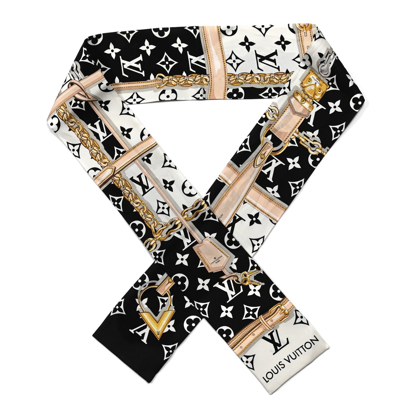 Silk Monogram Confidential Bandeau Black