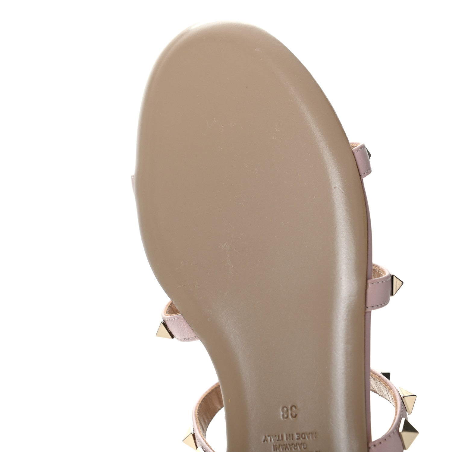 Valentino Garavani Nappa Rockstud Caged Flat Slide Sandals 38 Water Rose 10 of 11
