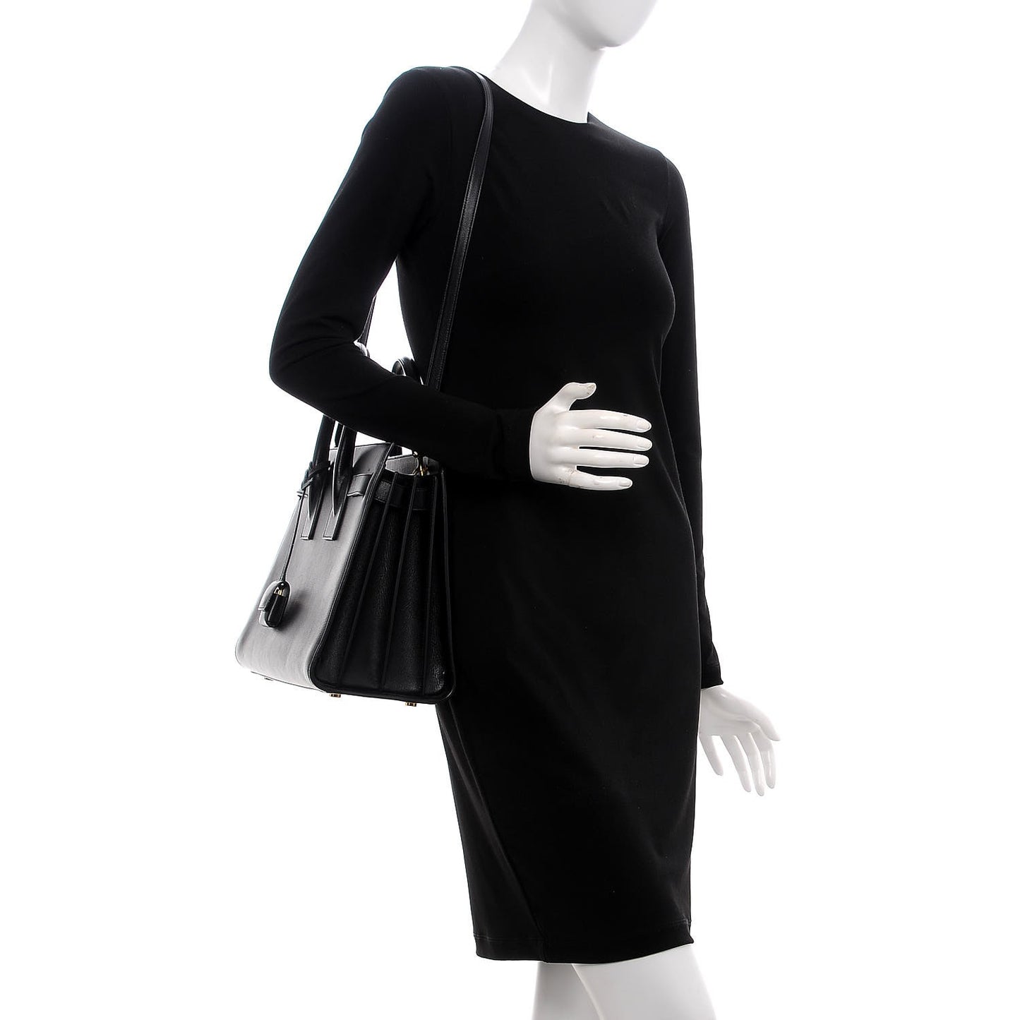Calfskin Small Sac De Jour Black