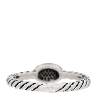 David Yurman Sterling Silver Diamond Petite Pave Oval Ring 52 6 3 of 7