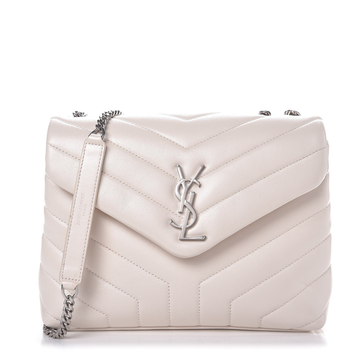 Calfskin Y Quilted Monogram Small Loulou Chain Satchel Porcellana