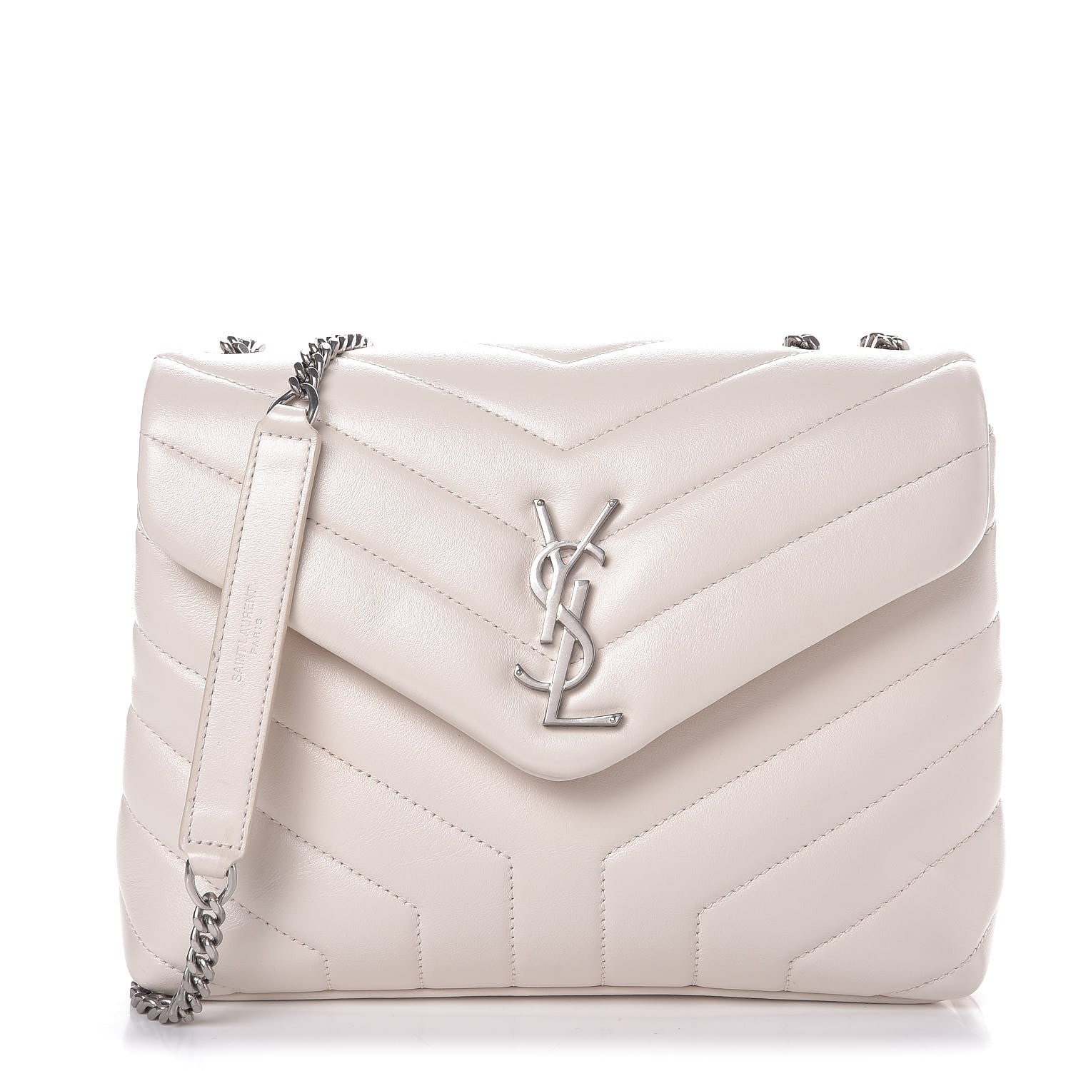 Saint Laurent Calfskin Y Quilted Monogram Small Loulou Chain Satchel Porcellana 1 of 6