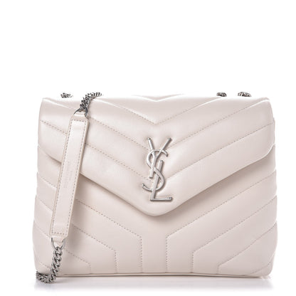 Saint Laurent Calfskin Y Quilted Monogram Small Loulou Chain Satchel Porcellana 1 of 6