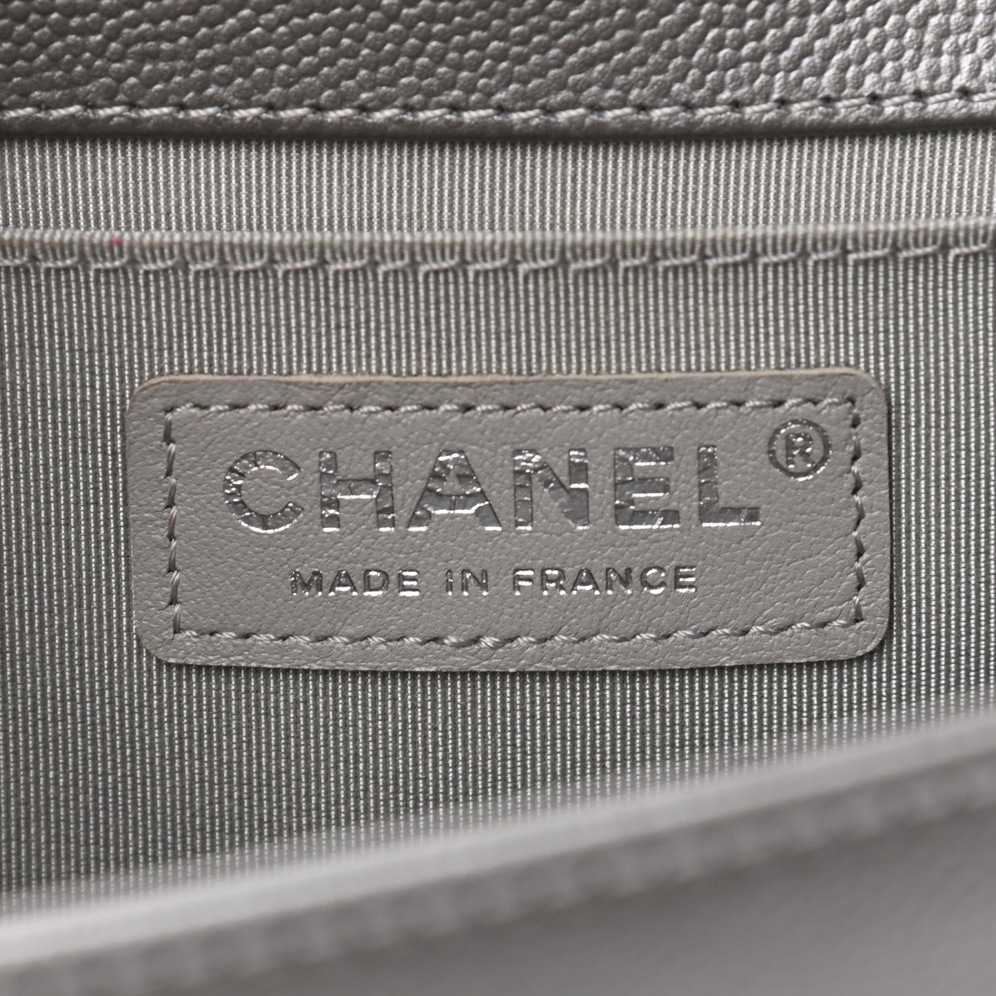Metallic Caviar Quilted Medium Boy Flap Silver