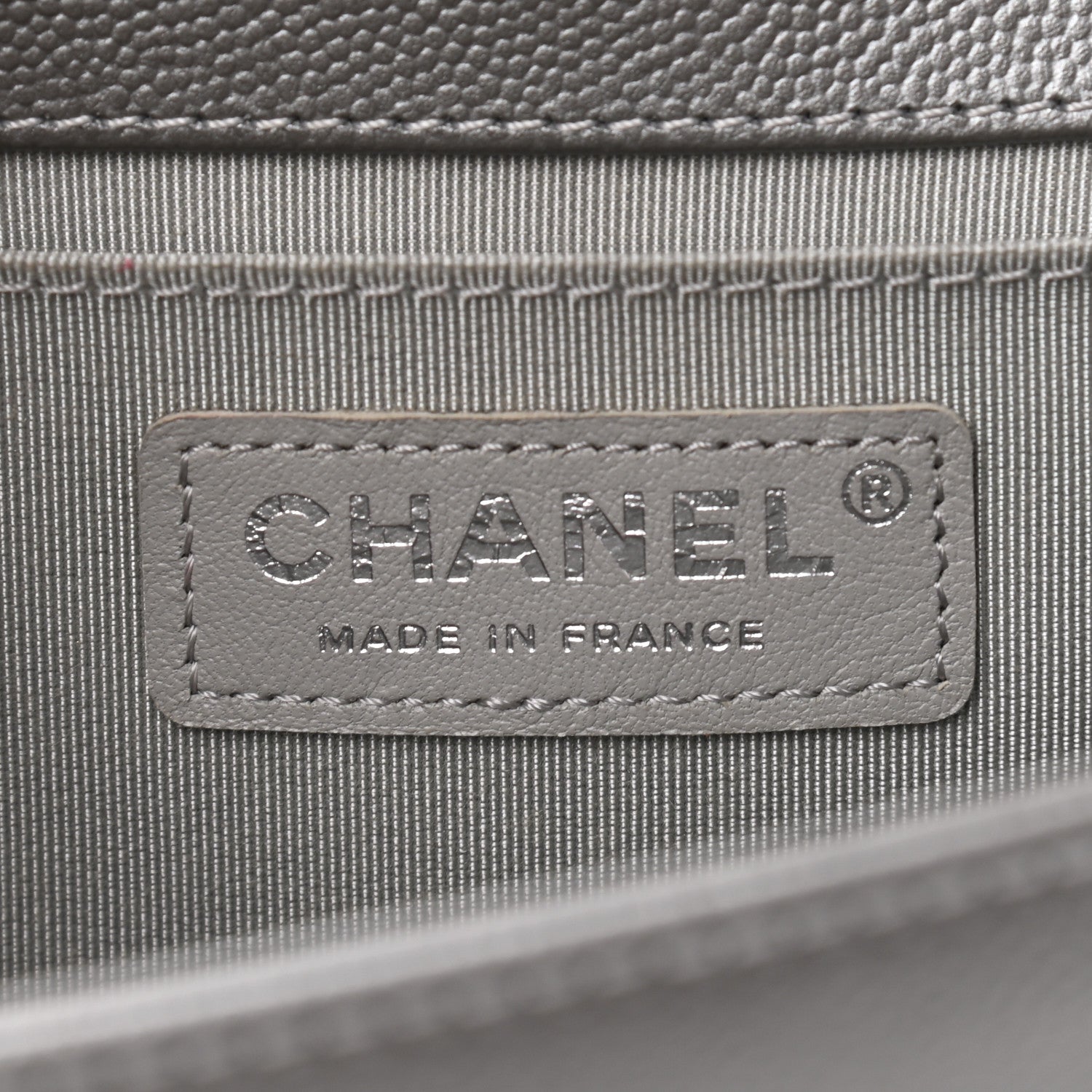 Chanel Metallic Caviar Quilted Medium Boy Flap Silver 7 of 12