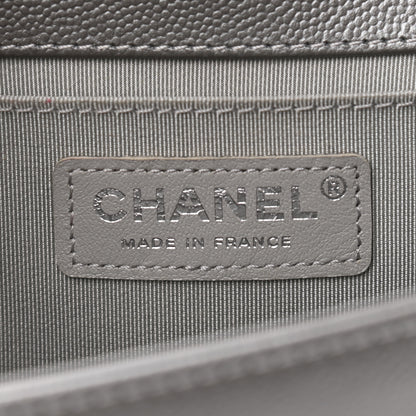 Chanel Metallic Caviar Quilted Medium Boy Flap Silver 7 of 12