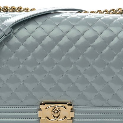 Chanel Iridescent Glazed Calfskin Quilted New Medium Boy Flap Light Blue 8 of 11