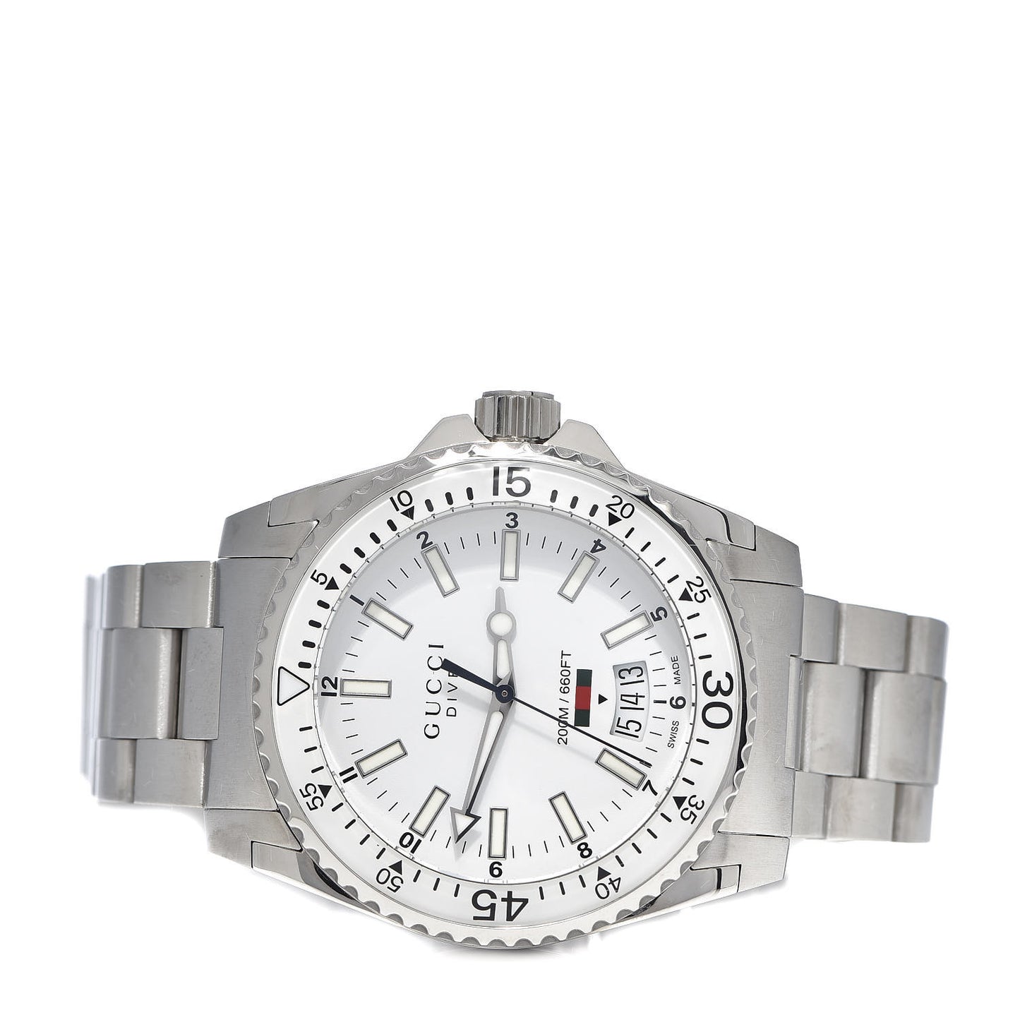 Stainless Steel 40mm Dive Quartz Watch White