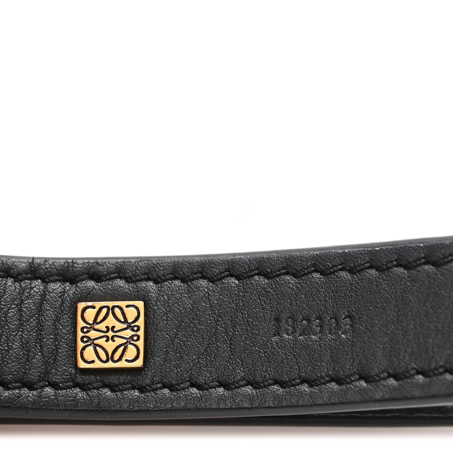 Calfskin Branded Short Strap Black