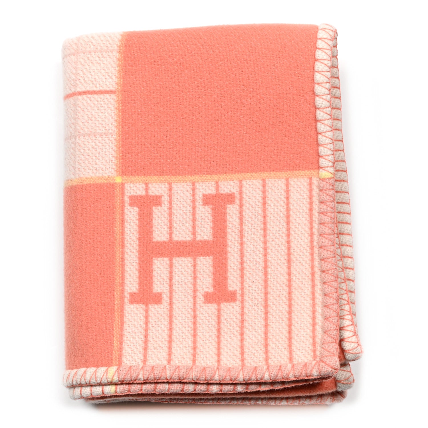 Hermes Wool Cashmere Avalon Cabriole Blanket Melon 1 of 3