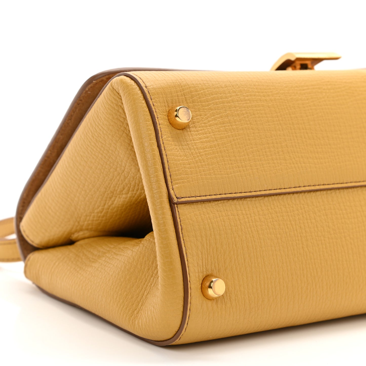 Textured Calfskin BV Angle Shoulder Bag Yellow