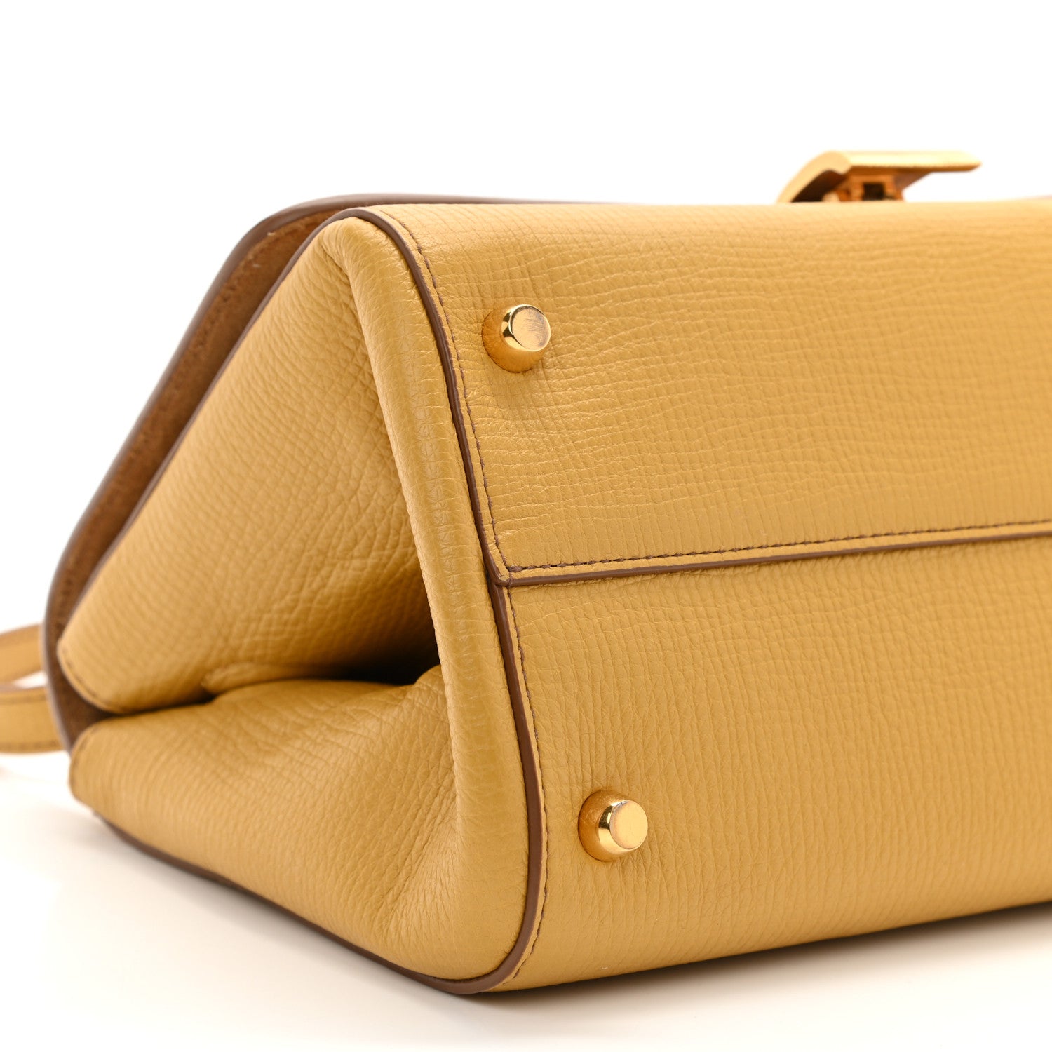 Bottega Veneta Textured Calfskin BV Angle Shoulder Bag Yellow 9 of 10